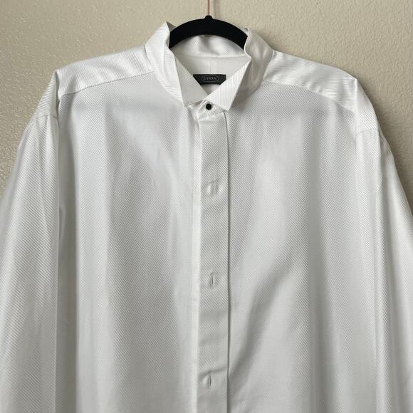 Eton Dress Shirt Mens Size 17.5/44 White Tuxedo Button Up Long Sleeve Cotton NWT - Picture 4 of 15